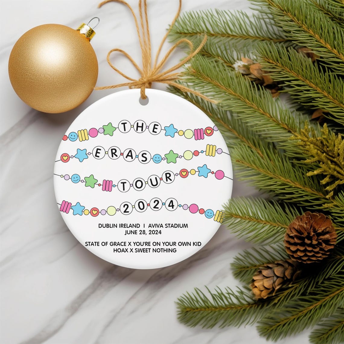 Custom Eras Tour 2024 Ornament, Swiftie Ornament, Custom Swiftie Christmas Ornament, Christmas Tour Ornament, Christmas Decoration