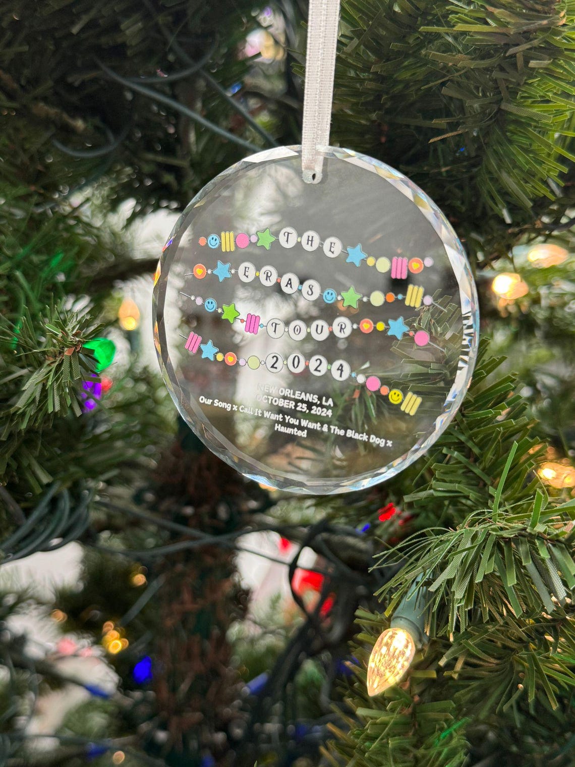 Custom Eras Tour 2024 Ornament, it was rare i was there, Custom Swiftie Ornament, Swiftie Christmas Ornament, Christmas Tour Glass Ornament