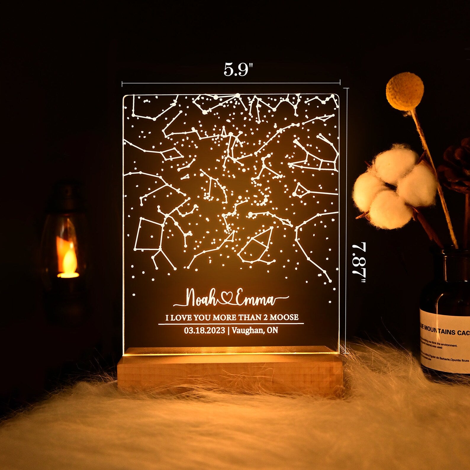 Custom star map by date/Star map night light/ Night sky by date/Personalized constellation map/Engagement Gift /Gift for him and her PRINTLIGHT