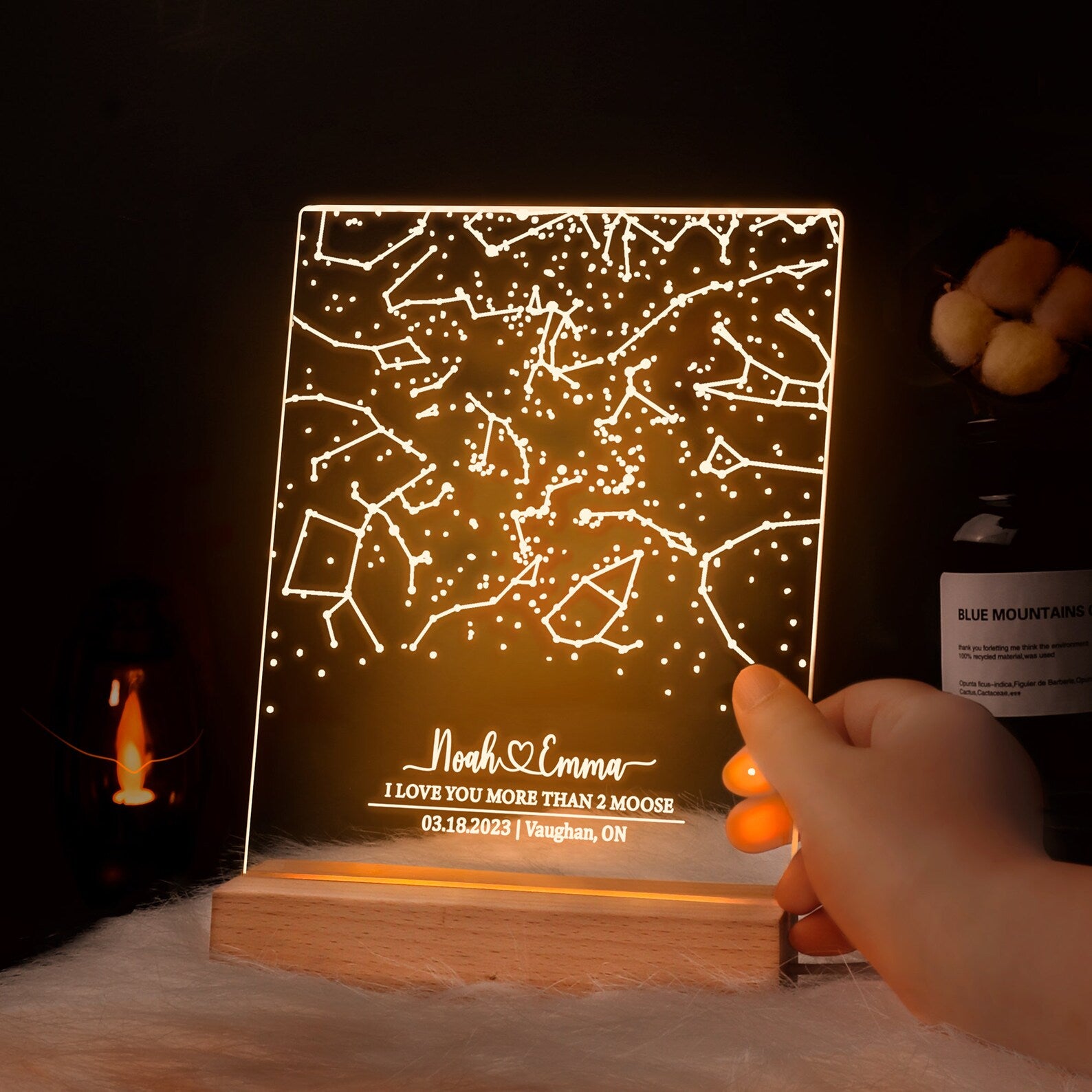 Custom star map by date/Star map night light/ Night sky by date/Personalized constellation map/Engagement Gift /Gift for him and her PRINTLIGHT