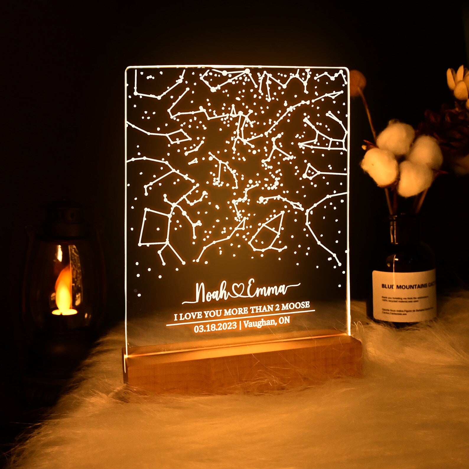 Custom star map by date/Star map night light/ Night sky by date/Personalized constellation map/Engagement Gift /Gift for him and her PRINTLIGHT