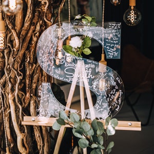 Personalized Acrylic Wedding Guest Book Sign, Modern Guest Book Sign, Wedding Decorations, Personalized Acrylic Letters printlight