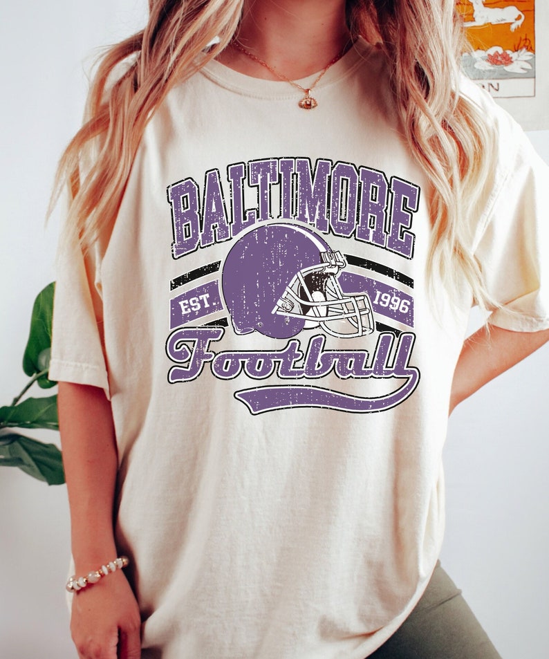 Baltimore Football, Vintage Shirt, Bright Colors Retro Style, Trendy, Unisex Football, Game Day, Trending Sports Fan Gift , TQ1