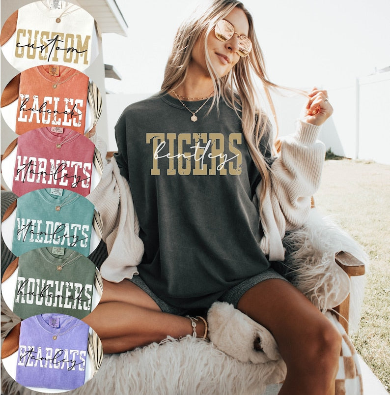 Favorite Team Shirt, Team mascot tshirt, School team Comfort Colors tee, Love Favorite team tee, School logo Tee, Custom Shirt, Custom Gift 
 SC0808 14