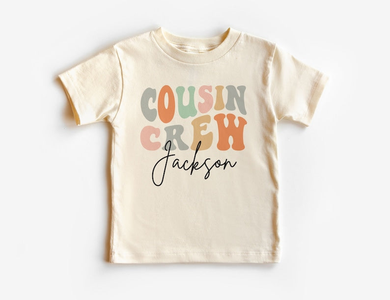 Personalized Groovy Cousin Crew Kids Shirt - Retro Custom Matching Cousins Shirts - Cousin Trip - Boho Natural Kids Youth & Adult Shirts SC1408 10