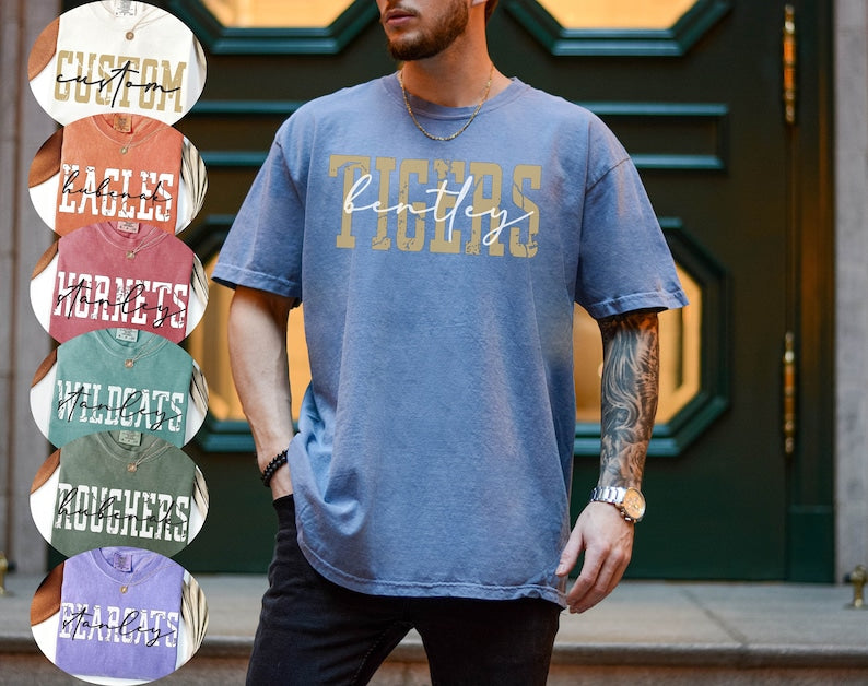 Favorite Team Shirt, Team mascot tshirt, School team Comfort Colors tee, Love Favorite team tee, School logo Tee, Custom Shirt, Custom Gift 
 SC0808 14