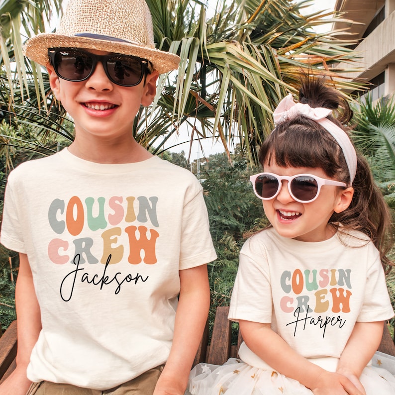 Personalized Groovy Cousin Crew Kids Shirt - Retro Custom Matching Cousins Shirts - Cousin Trip - Boho Natural Kids Youth & Adult Shirts SC1408 10