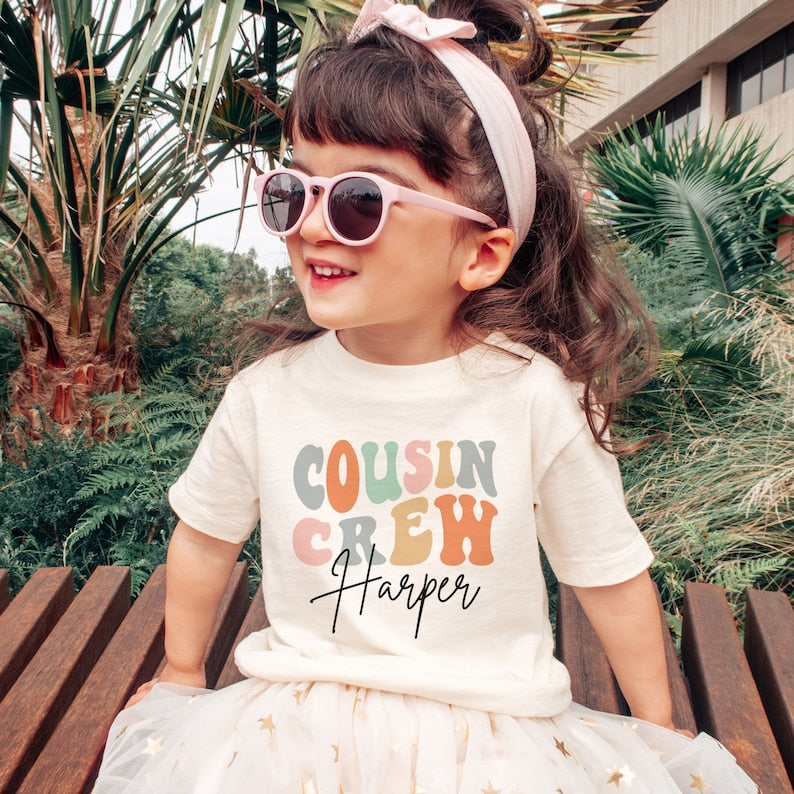 Personalized Groovy Cousin Crew Kids Shirt - Retro Custom Matching Cousins Shirts - Cousin Trip - Boho Natural Kids Youth & Adult Shirts SC1408 10