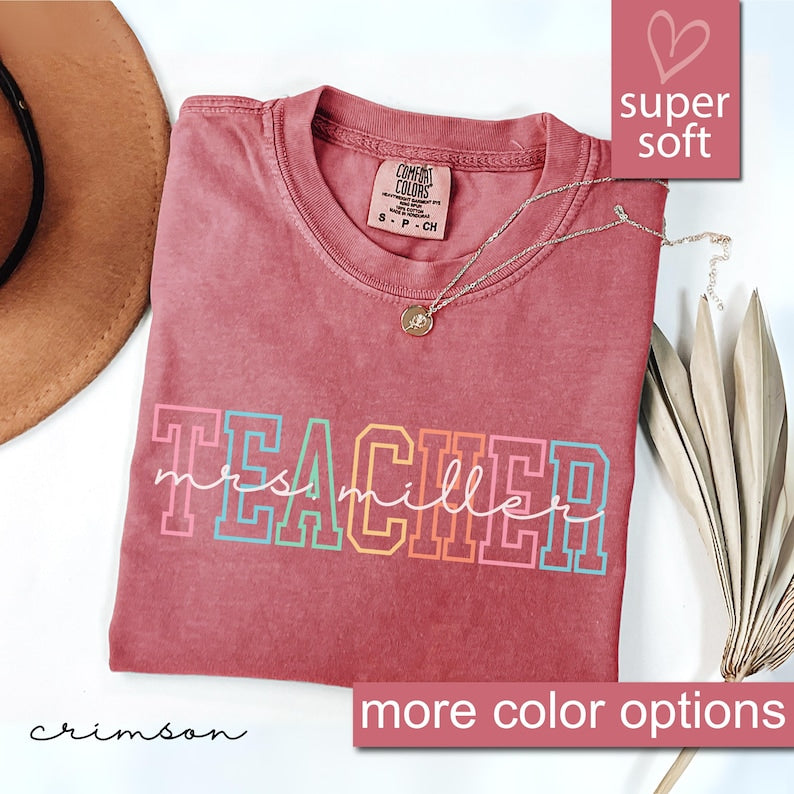 Custom Teacher Shirt, Teacher Team Shirts, Personalized School Tshirt, Teacher Gift, Customized Name Teacher Shirt Gifts 
 TD1308 08