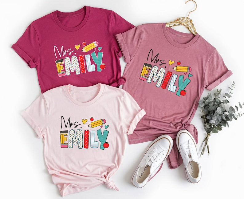 Custom Teacher Shirt, Custom Teacher Name Shirt, Personalized Teacher Shirt, Back to School Shirt, Teacher Shirt, Gift for Teacher 
 TD1308 09