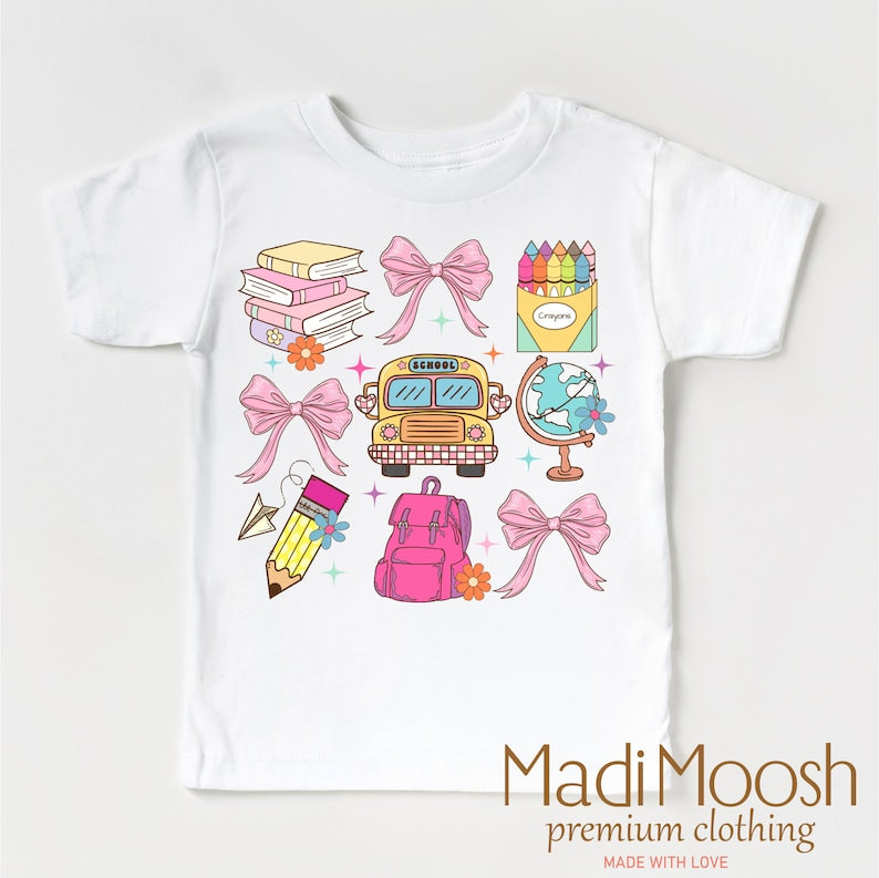 Cute Back To School Girls Shirt | Girls School Shirt | First Day Of School Tee | School Shirt SC0808 17