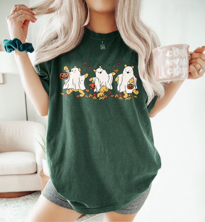 Retro Pooh Ghost Halloween Shirt, Winnie The Pooh Halloween Shirt, Spooky Season Shirt, Pooh Shirt, Cute Fall Shirt, Halloween Women's Shirt HW1408 18