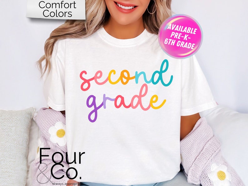 Grade Level Teacher Shirts, Colorful Teacher Shirts, Teacher Shirt 
 TD1308 19