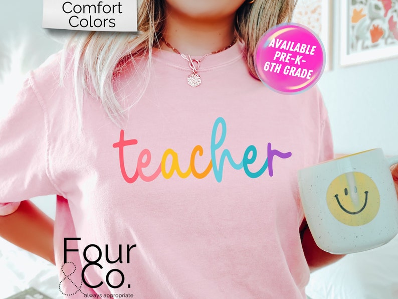 Grade Level Teacher Shirts, Colorful Teacher Shirts, Teacher Shirt 
 TD1308 19