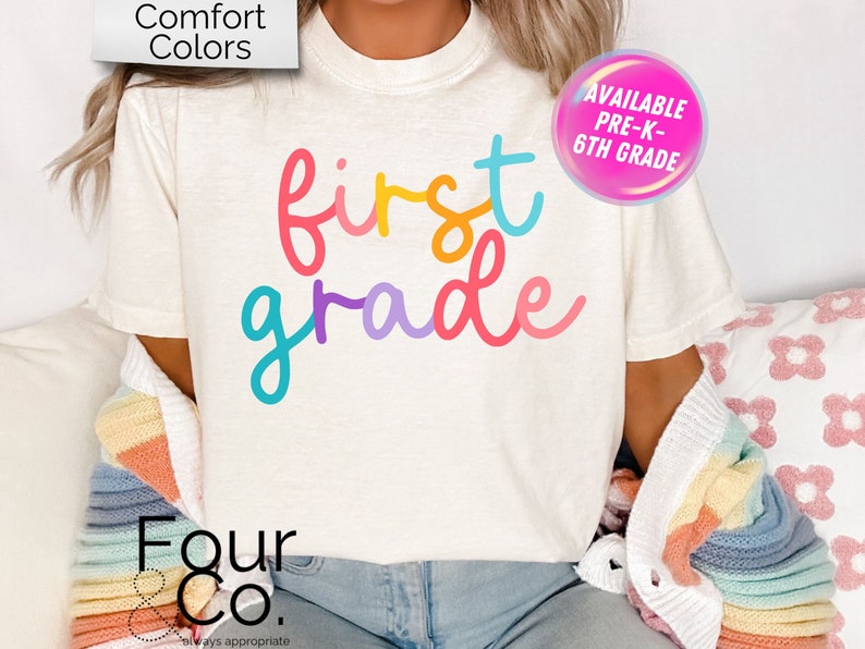 Grade Level Teacher Shirts, Colorful Teacher Shirts, Teacher Shirt 
 TD1308 19