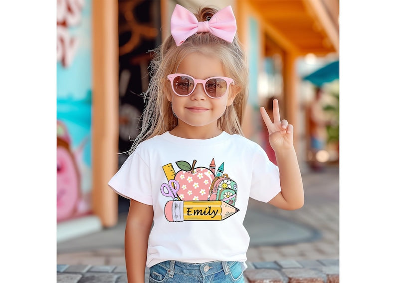 Personalized Back To School Shirt,First Day If School Shirt,Custom Back To School Shirt,Back to school gift,Personalized Kindergarten Shirt 
 TD1308 07