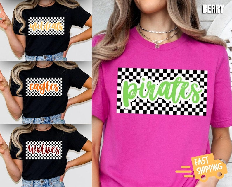 Custom School Mascot Shirt School Spirit Tee Sports Team Name Shirt Game Day Mom T-shirt Personalized School Mascot Colors Youth Sports Tee SC0808 13