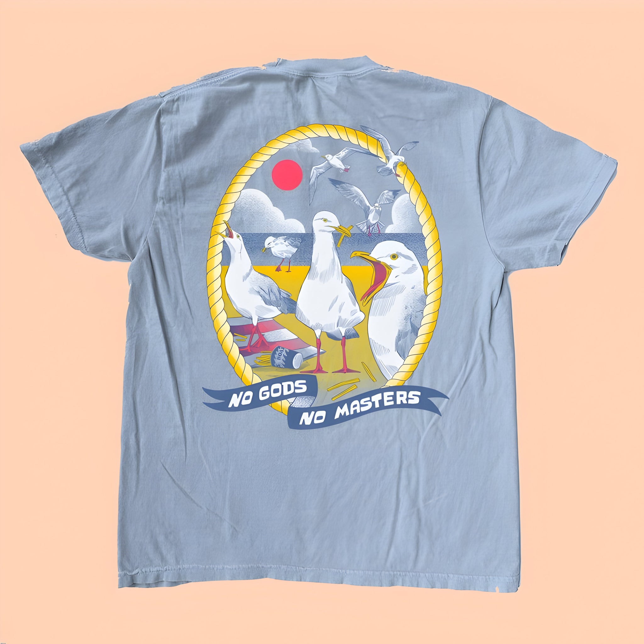 PREORDER No Gods No Masters Seagull Tee, Seagull Tee 2 Sides Shirt, No Gods No Masters