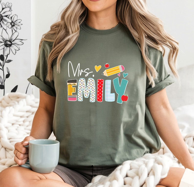 Custom Teacher Shirt, Custom Teacher Name Shirt, Personalized Teacher Shirt, Back to School Shirt, Teacher Shirt, Gift for Teacher 
 TD1308 09