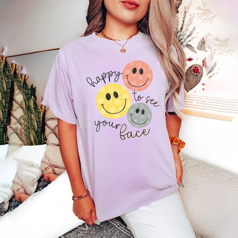 Happy To See Your Face Shirt, Back To School Teacher Shirt, Shirts for Teachers, Teacher Life Shirt,Teacher Appreciation, New Teacher Gifts TD1308 01
