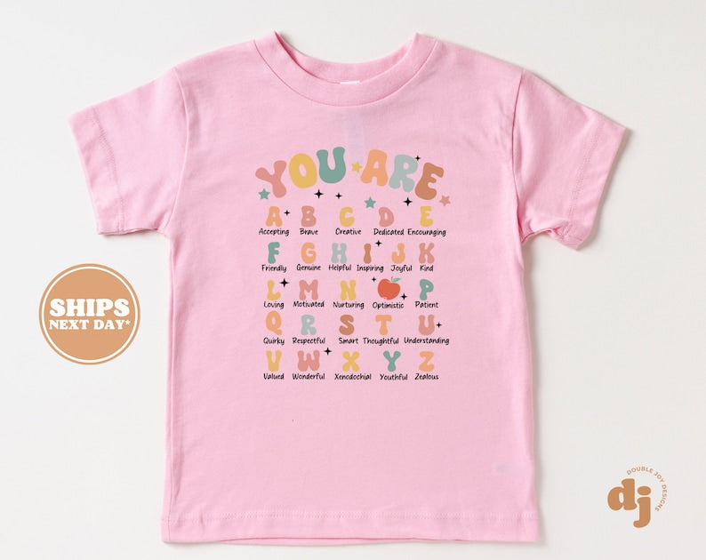 Back to School Shirt - You Are Alphabet Kids Shirt - First Day of School Natural Retro Toddler & Youth Tee 
 TD1308 10