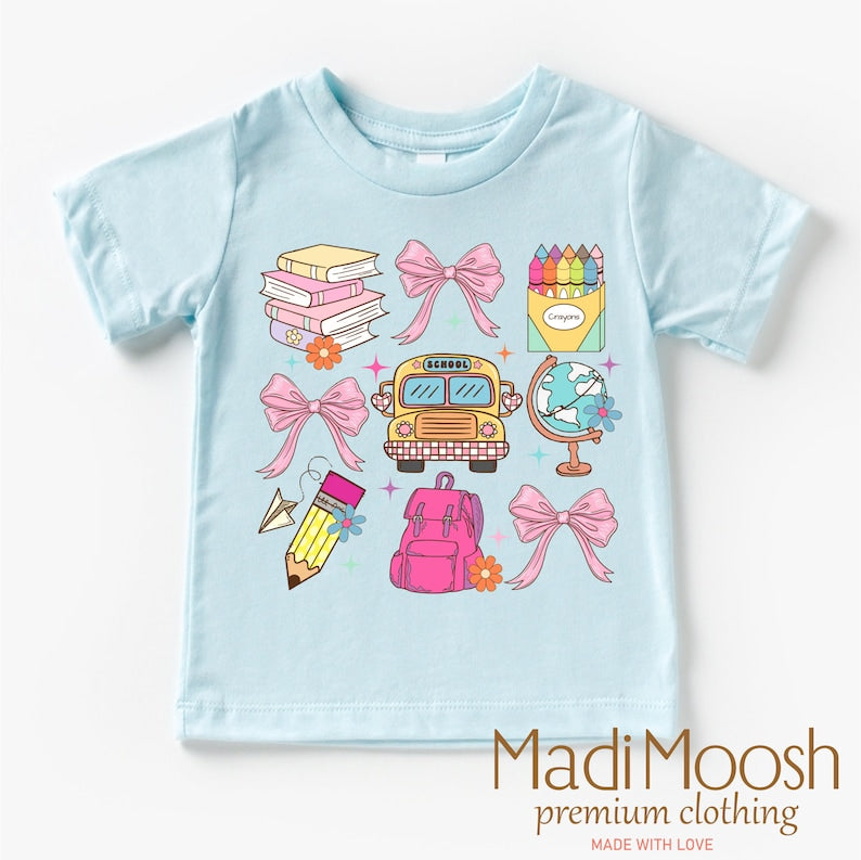 Cute Back To School Girls Shirt | Girls School Shirt | First Day Of School Tee | School Shirt SC0808 17