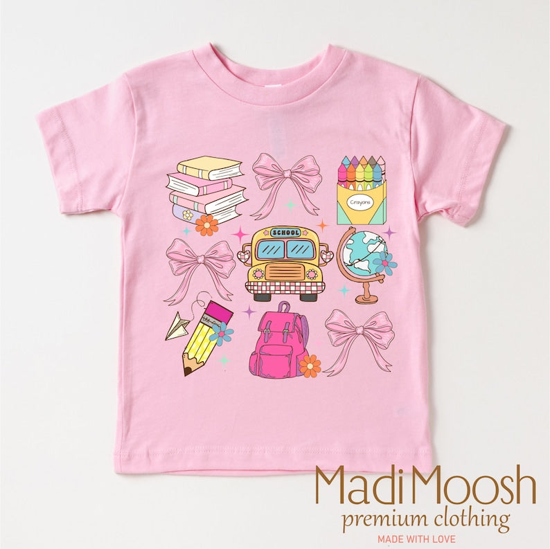 Cute Back To School Girls Shirt | Girls School Shirt | First Day Of School Tee | School Shirt SC0808 17