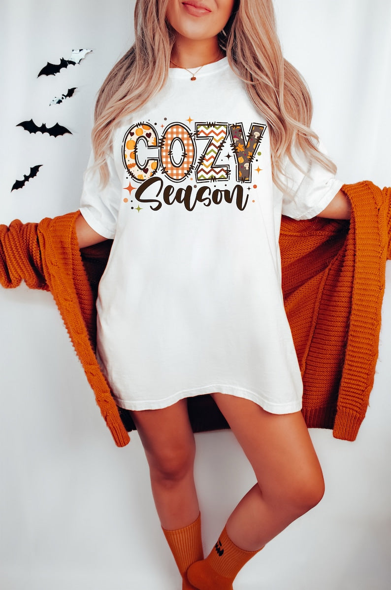 Cozy Season Shirt, Fall Shirt, Autumn Shirt, Thanksgiving Shirt, Fall Sublimation Design, Retro Halloween Shirt, Cozy T shirt Sublimation Design TD1508 20