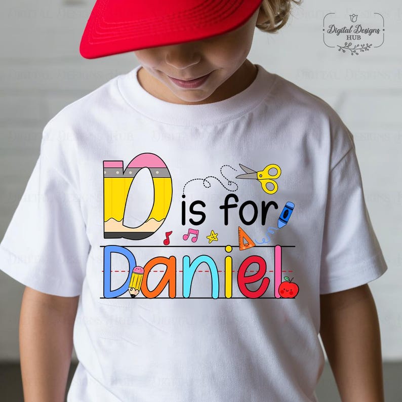 Custom Kids Name Shirt For Back To School ,Custom Alphabet Shirt, Custom First Day Of School Kid Shirt, 1st Day Of School Shirt TD0908 05