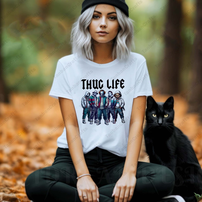 Thug Life Horror Movie Shirt, Friends Horror Characters Shirt, Horror Movie Killers Shirt, Scary Shirt, Halloween Shirt, Friend Horror Shirt HW0808 06