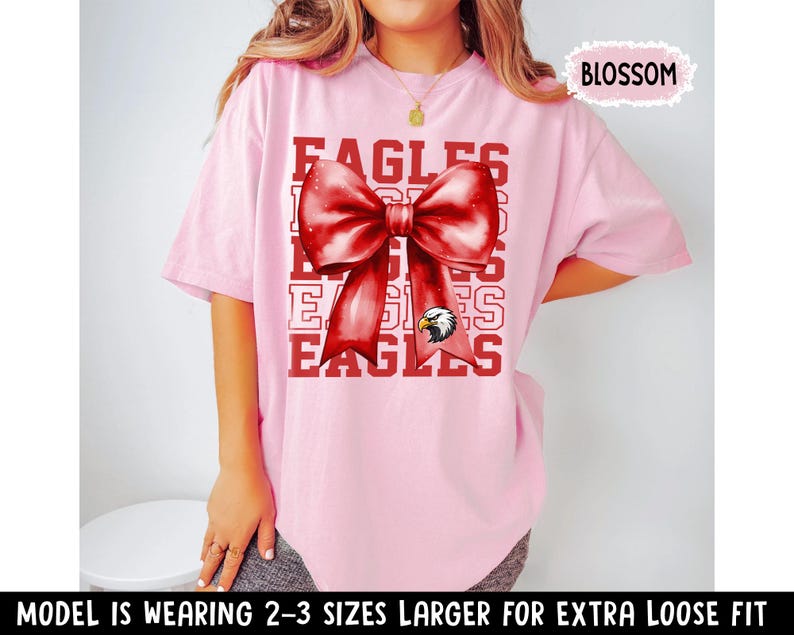 Personalized Team Mascot Bow Shirt, Game Day Shirt, Coquette Bow School Spirit Shirt, Footbal Team Shirt, Cheer Mascot, Sport Mom Shirt TD1508 01