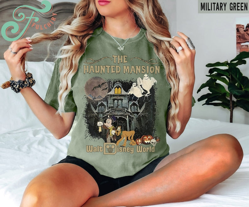 Vintage Haunted Mansion Shirt, Retro Walt Disney World The Haunted Mansion Shirt, Halloween Matching Shirt,Disney Halloween Party 2024 Shirt