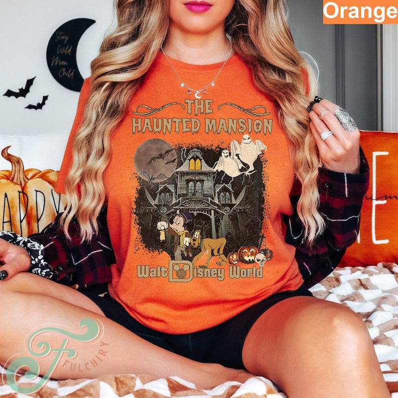 Vintage Haunted Mansion Shirt, Retro Walt Disney World The Haunted Mansion Shirt, Halloween Matching Shirt,Disney Halloween Party 2024 Shirt