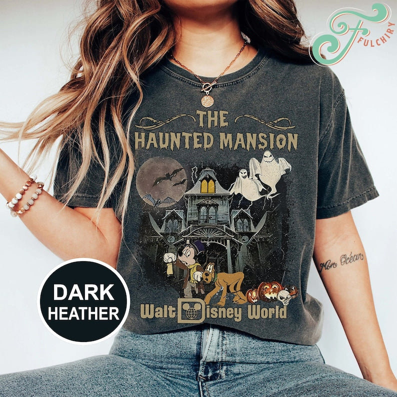 Vintage Haunted Mansion Shirt, Retro Walt Disney World The Haunted Mansion Shirt, Halloween Matching Shirt,Disney Halloween Party 2024 Shirt