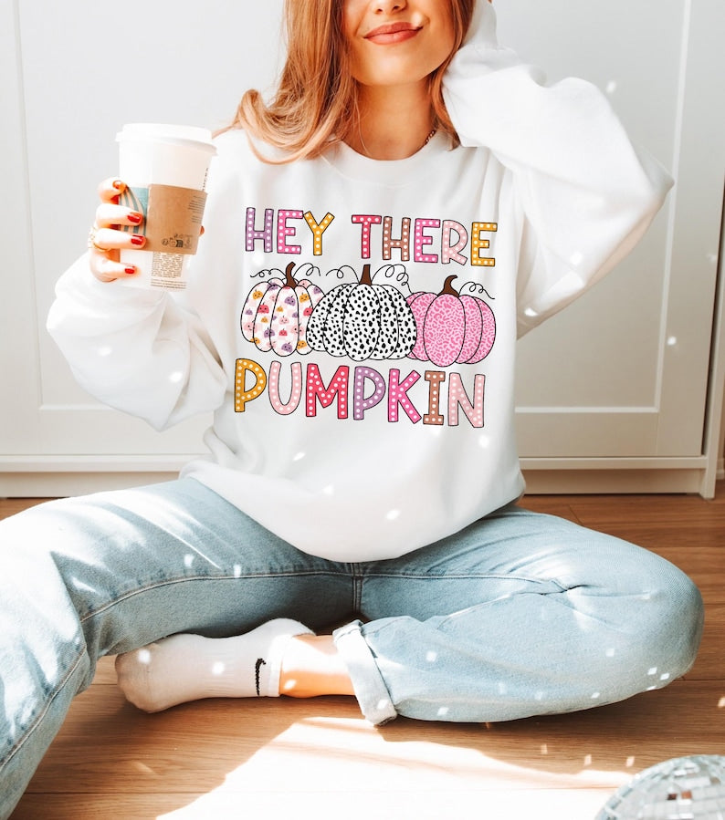 Hey There Pumpkin Shirt, Retro Fall Shirt, Pumpkins Shirt, Fall T Shirt Design, Thanksgiving Shirt, Dalmatian Doodle Shirt, Sublimation, gift 
 TD1508 21