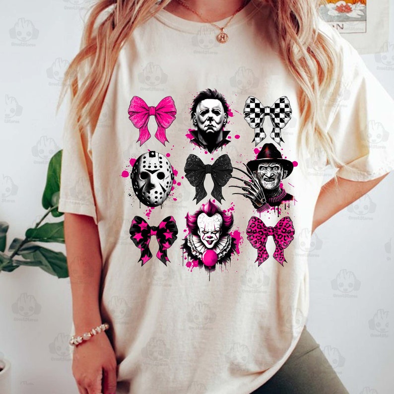 Horror Coquette Pink PNG, Halloween Floral Png, Halloween Png, Retro Halloween Png, Scary Movie Png, Horror Friends Png, Digital Download HW1408 08