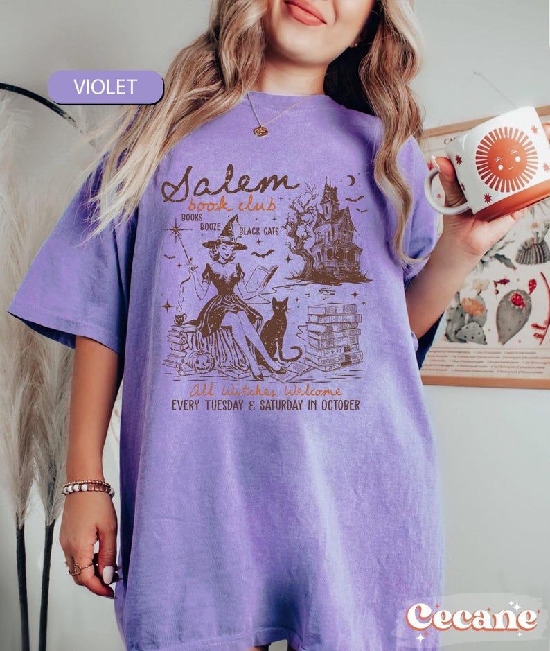 Salem Book Club Shirt, Bookish Halloween Shirt, Spooky Reader Shirt, Funny Book Lover, Salem Witches Shirt, Spooky Season Thriller Reader HW1408 17