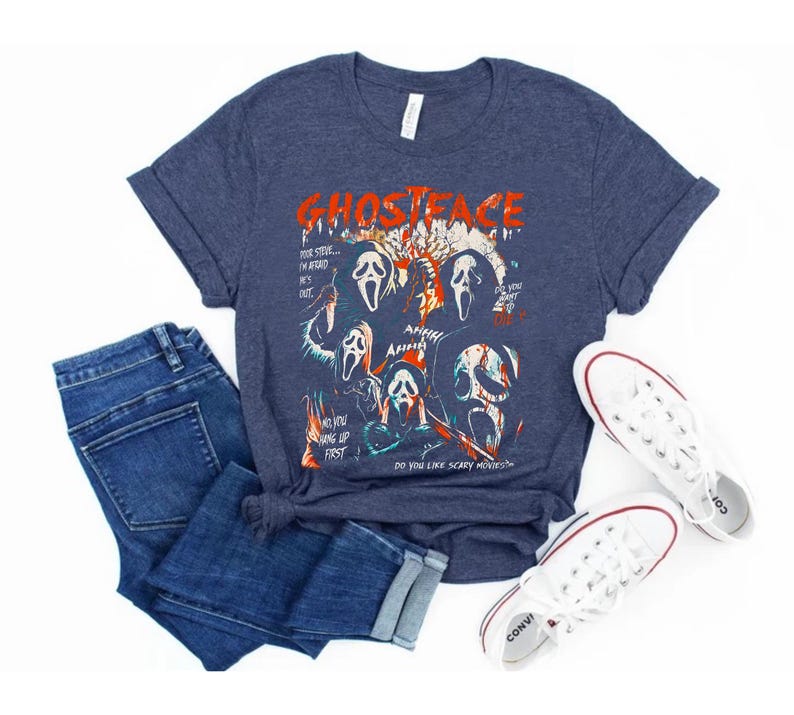 Ghost Face Halloween s Shirt, Halloween GhostFace Shirt, Ghost Face Lover, Spooky Season Tee, Cute Ghost Shirt, Halloween Shirt TD1508 04