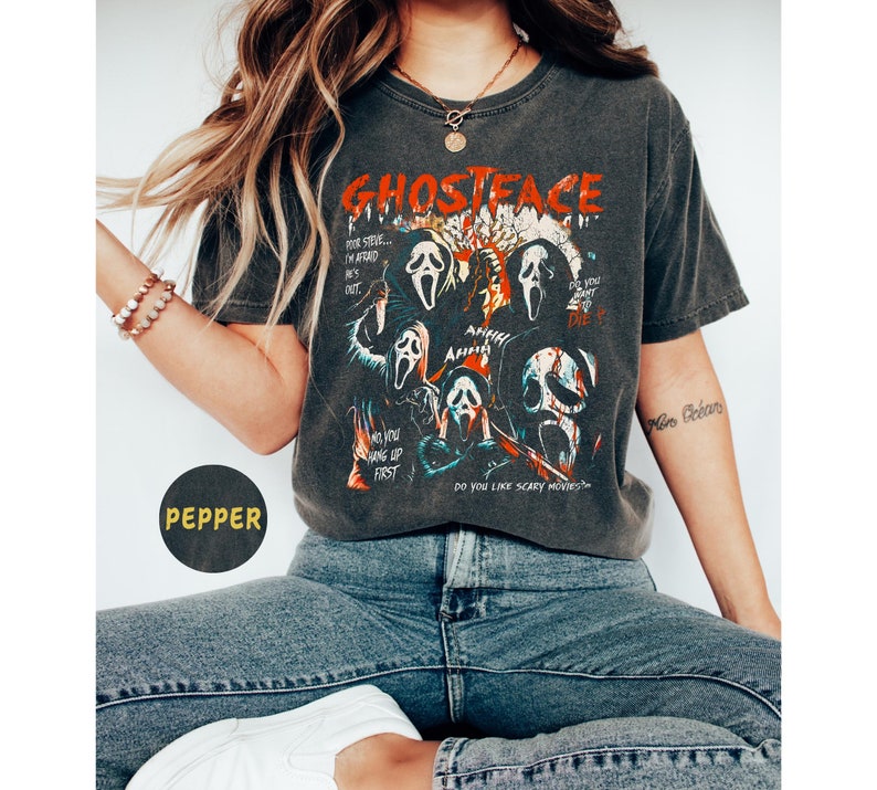 Ghost Face Halloween s Shirt, Halloween GhostFace Shirt, Ghost Face Lover, Spooky Season Tee, Cute Ghost Shirt, Halloween Shirt TD1508 04