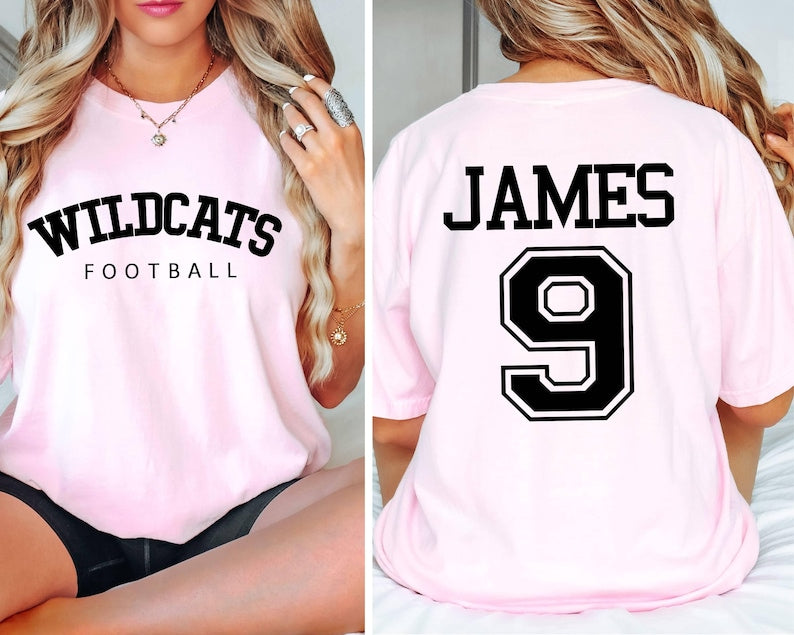 Custom Football Team Name and Number Shirt, Gift For Football Team Lover,Football Mama Shirt,Game Day Women,Football Number on Back of Shirt SC1408 05