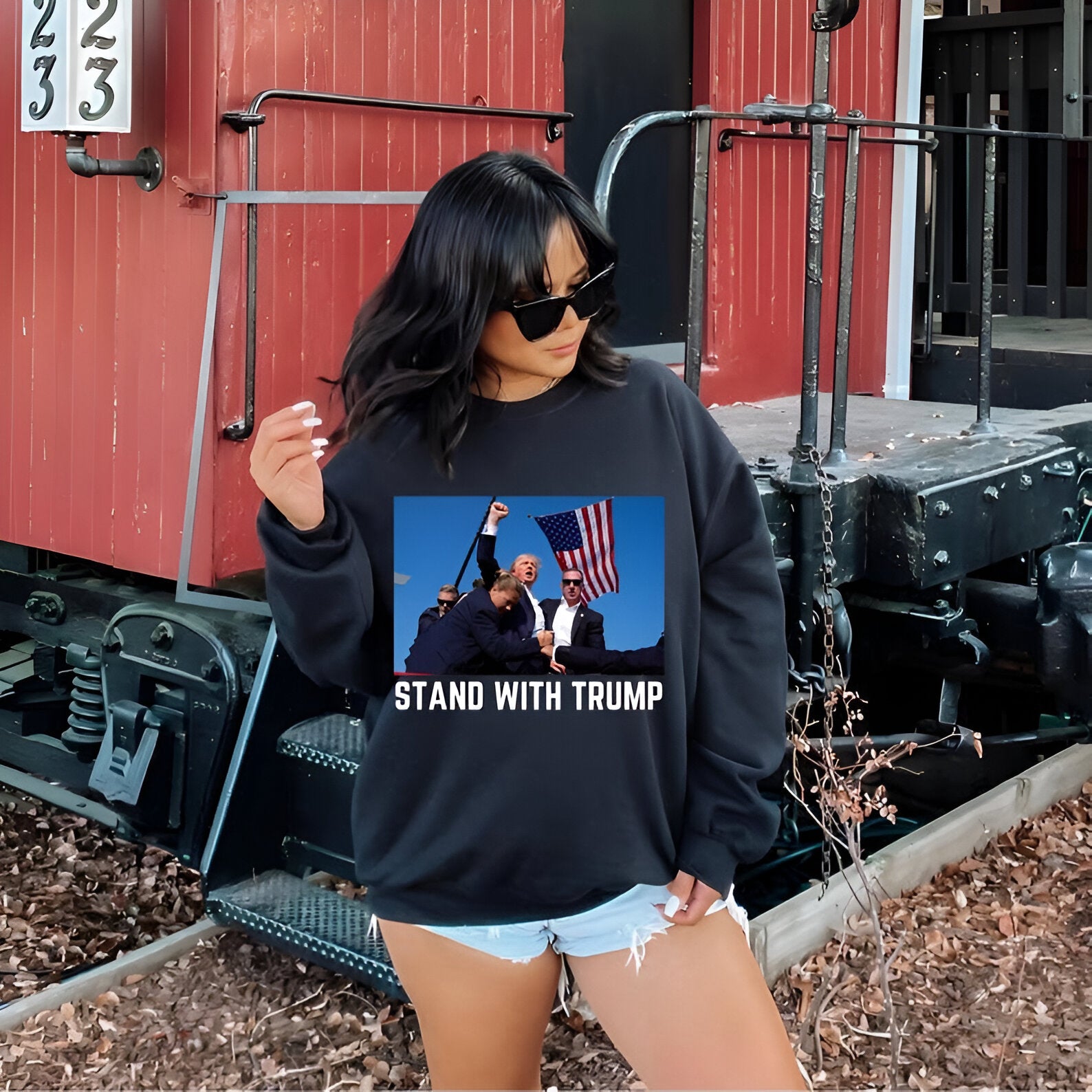 Stand With Trump Shirt, They Missed, Trump Rally Shirt, The Return Make America Great Again Sweatshirt, Secret Service, Trump 2024 Shirt Tu1