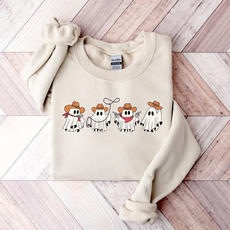 Cowboy Ghosts Shirt, Halloween Cowgirl Ghosts Shirt,Howdy Halloween Shirt Shirt, Ghost Boo Shirt, Western Cute Ghost Shirt, BooHaw Shirt, Spooky Season HW0808 03