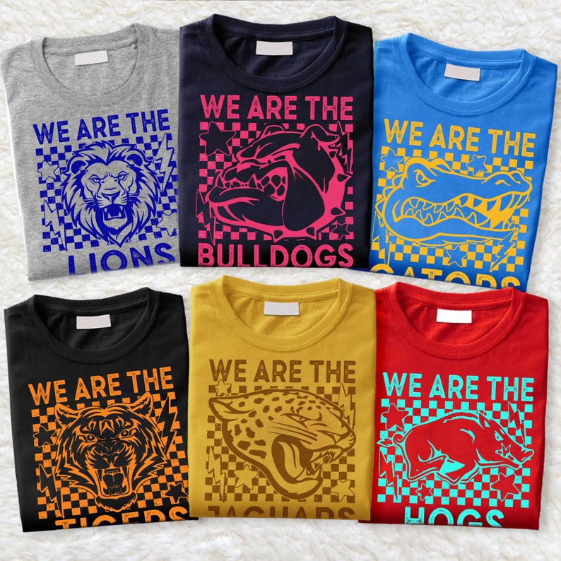 Custom Vintage Checkerboard We Are Mascot School Name Shirt, Favorite Team Shirt, Custom Mascot Retro Shirts, Mascot shirt SC1408 03