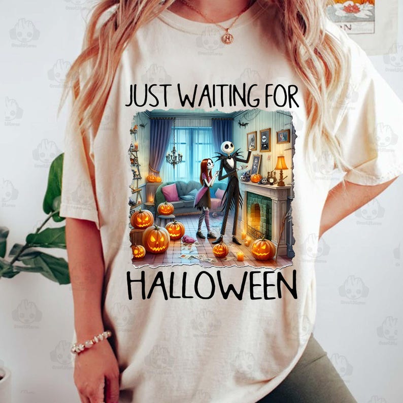 Halloween Nightmare Couple Png, Just Waiting For Halloween Png, Halloween Cartoon Nightmare Png, Halloween Png, Digital Download HW1408 10