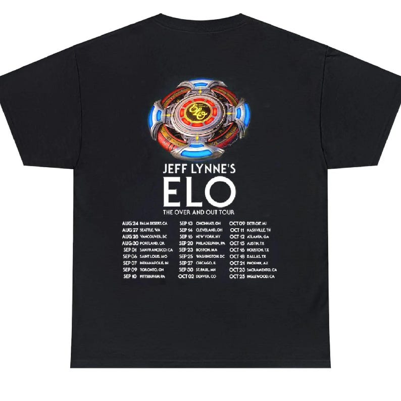 Jeff Lynne's ELO The Over and Out Tour Concert 2024 Shirt || Jeff Lynne's ELO Band Concert Shirt || ELO The Over and Out Tour Shirt