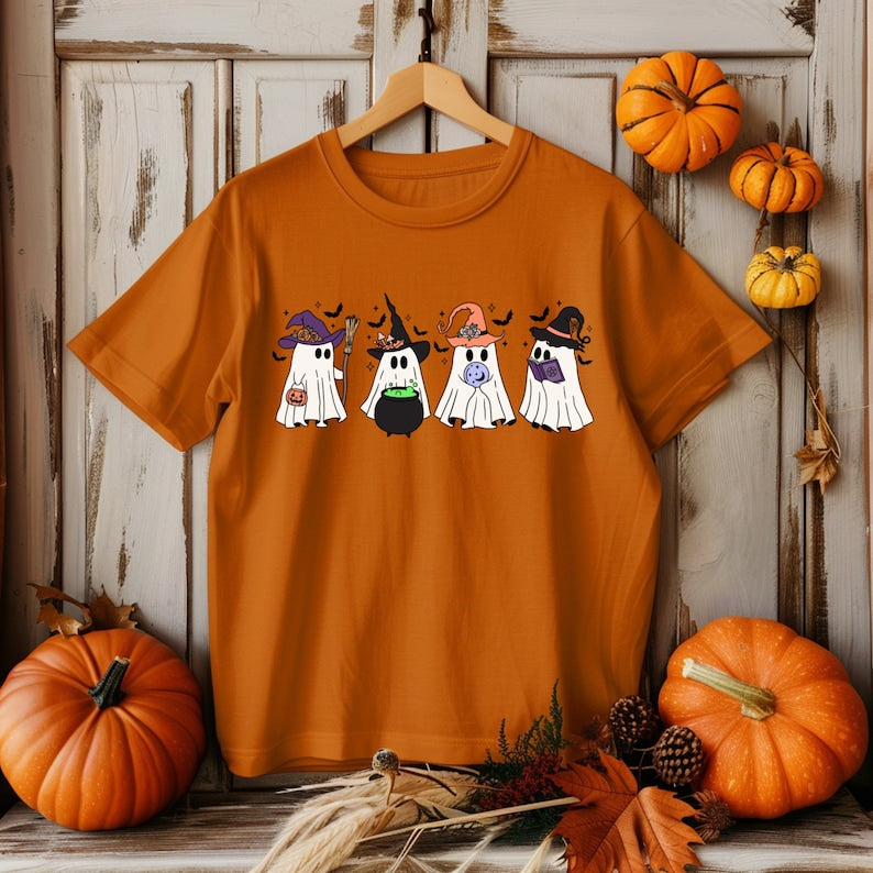 Witch Ghosts Shirt, Halloween Ghosts Shirt, Cute Ghost Shirt, Halloween Witch Shirt, Spooky Season Shirt,Boujee ghost, Funny Spooky Vibes Shirt HW0808 02