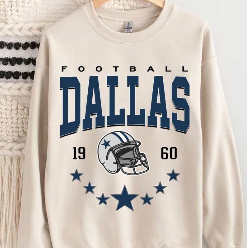 Vintage Dallas Football Sweatshirt, Trendy Dallas Football Fan Gift, Dallas Game Day Shirt, Dallas Shirt, Game Day Shirt. , TQ1