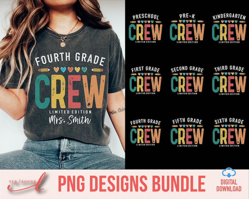 School Grade Png Bundle, First Day Of School Png, Welcome Back To School Png, Teacher Shirt Png, School Grade Crew Teacher Shirt SC1408 09