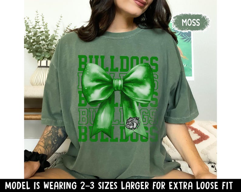 Personalized Team Mascot Bow Shirt, Game Day Shirt, Coquette Bow School Spirit Shirt, Footbal Team Shirt, Cheer Mascot, Sport Mom Shirt TD1508 01