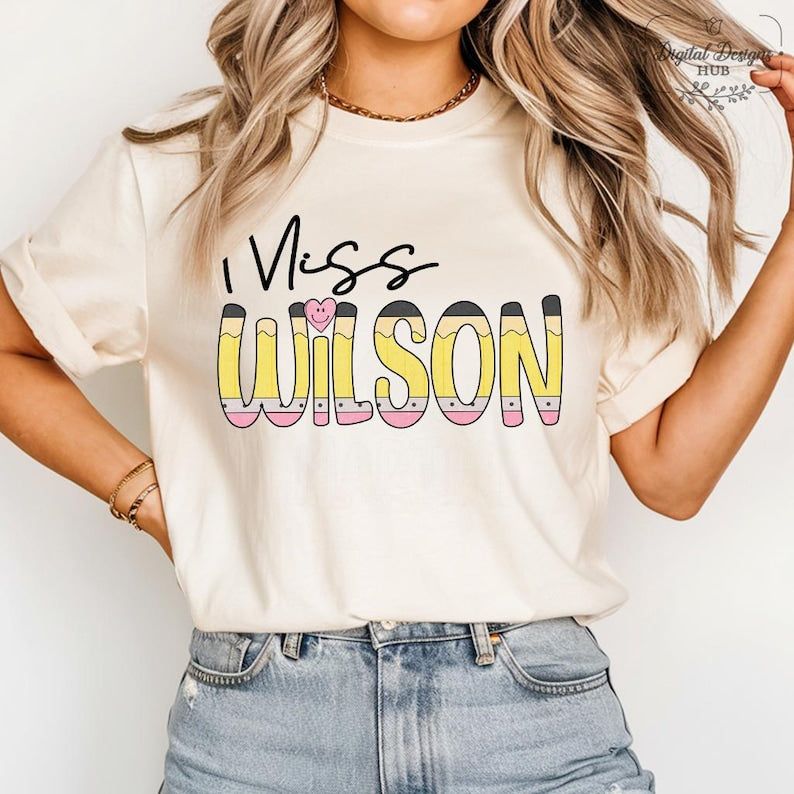 Custom Name Teacher Shirt, First Day Of School Teacher Shirt, Custom Pencil Teacher Name Shirt, Custom Teacher Shirt, Back To School Shirt 
 TD1308 05